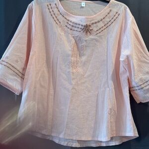 Chic Blush Embroidered Women's Tunic